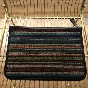 Striped oversized clutch